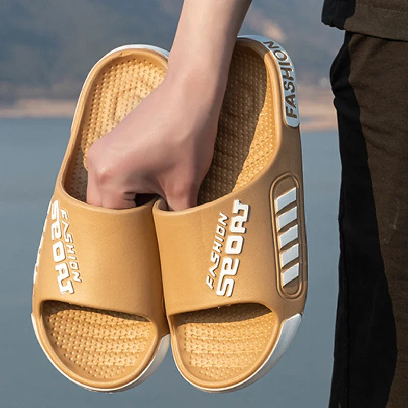 Big Size 40-45 Men Slippers Summer Flat Sole Home