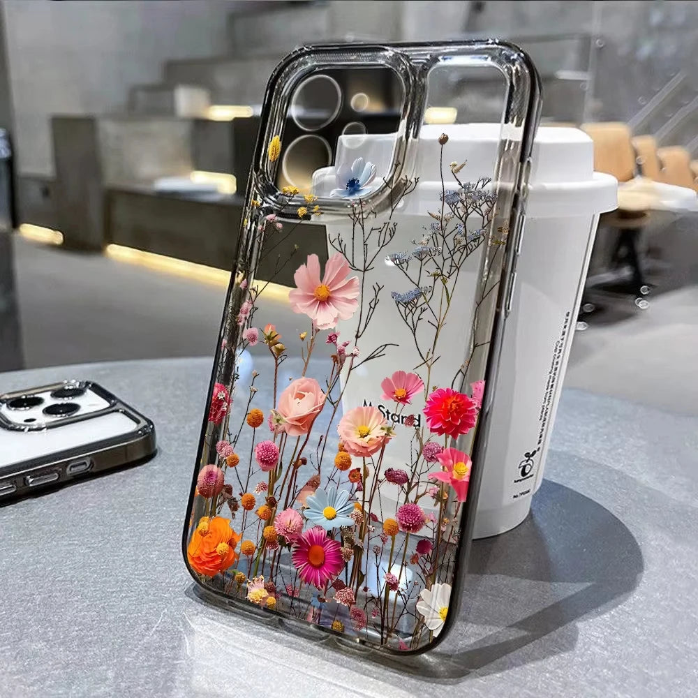 Flower Phone Case For iPhone 16 13 15 11 12 14 17 Pro
