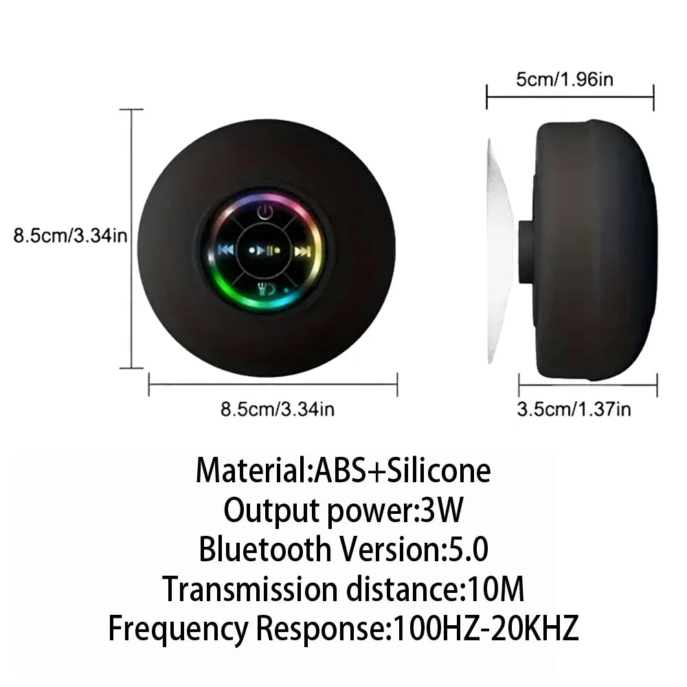 Portable Wireless Bluetooth Speaker LED Light IPX4