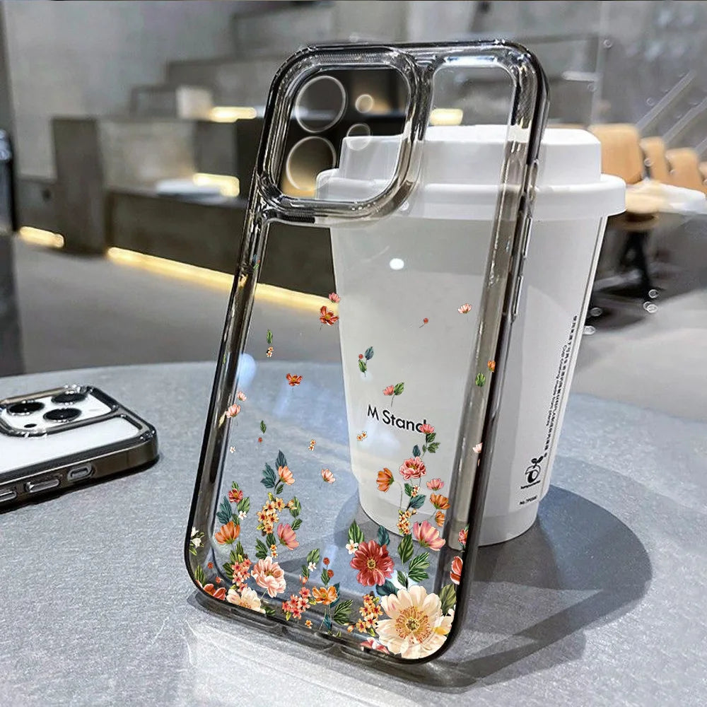 Flower Phone Case For iPhone 16 13 15 11 12 14 17 Pro