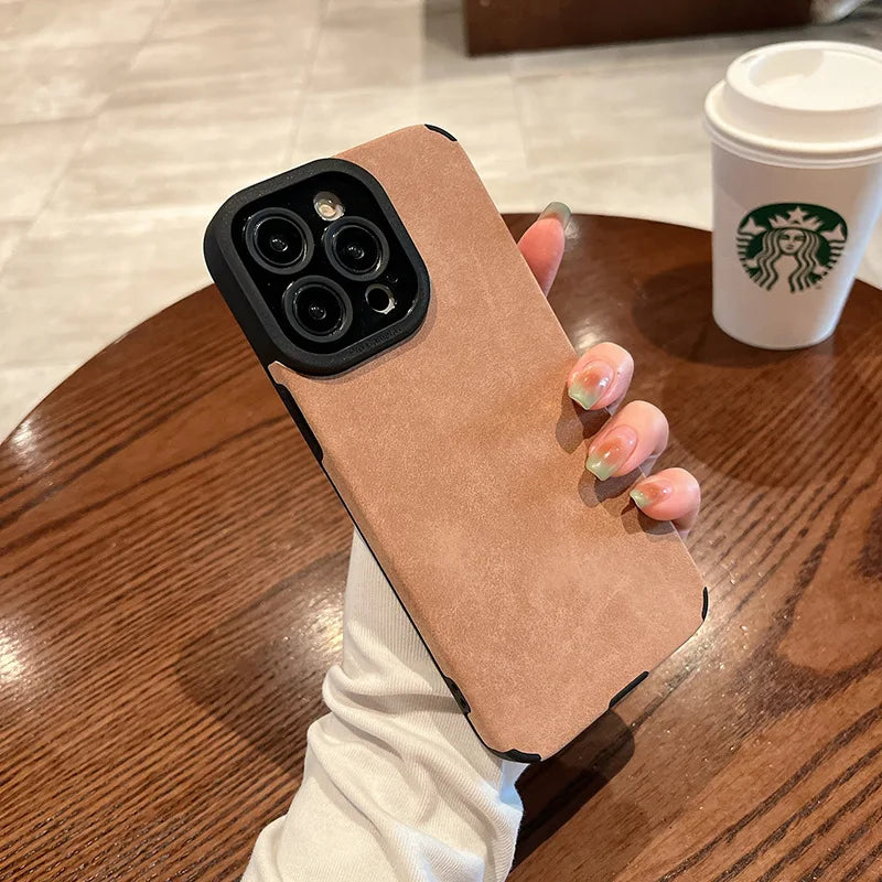 Fashion Matte Leather Silicone Case For iPhone 14 Plus