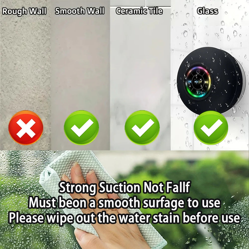 Portable Wireless Bluetooth Speaker LED Light IPX4