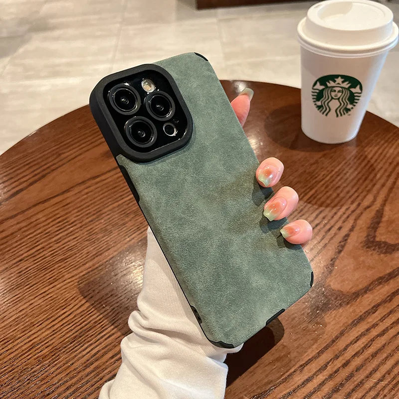 Fashion Matte Leather Silicone Case For iPhone 14 Plus