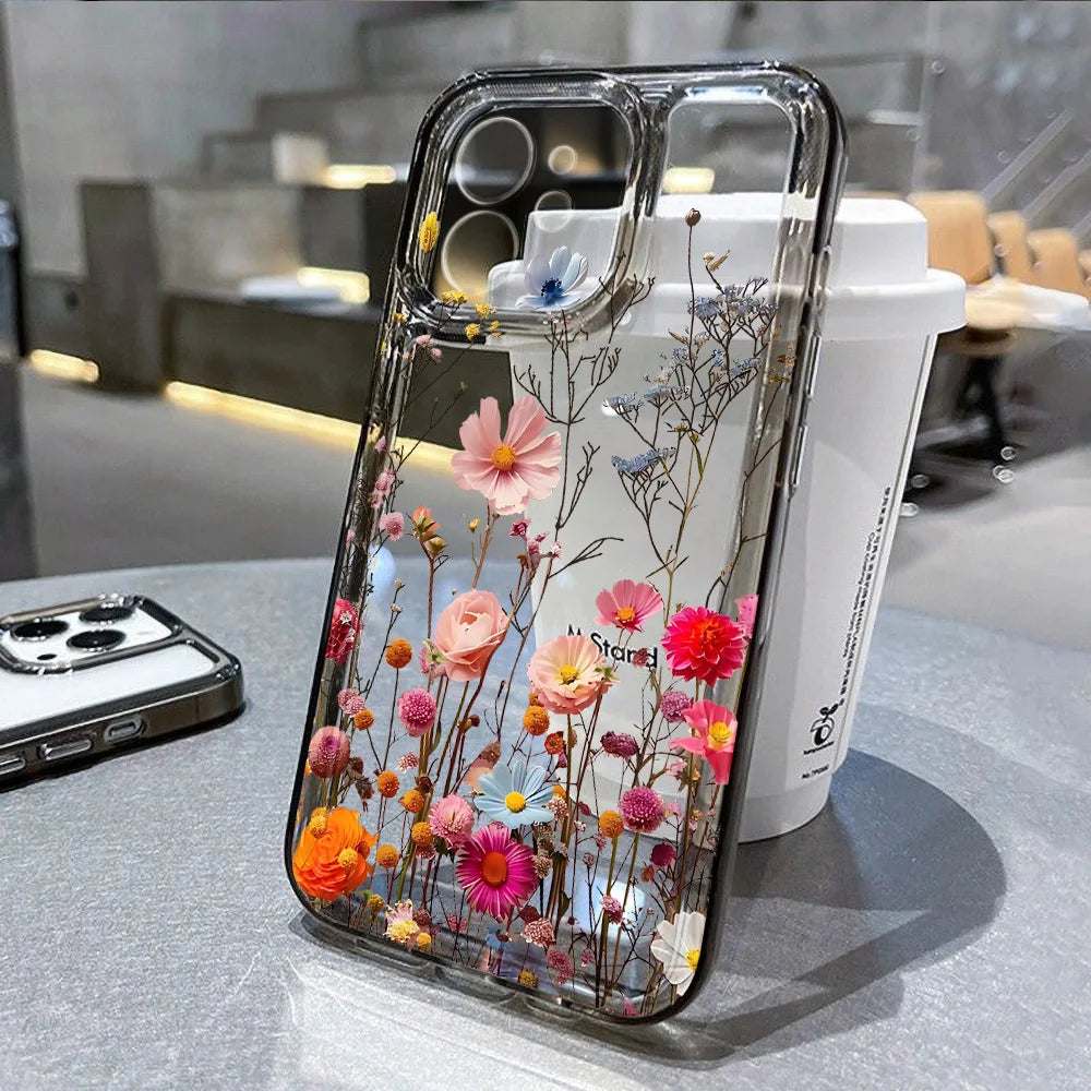 Flower Phone Case For iPhone 16 13 15 11 12 14 17 Pro