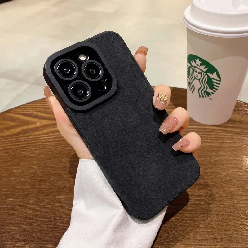 Fashion Matte Leather Silicone Case For iPhone 14 Plus