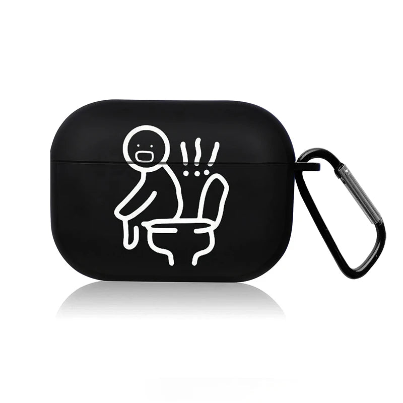 Creative Line Cute Black Earphone Case