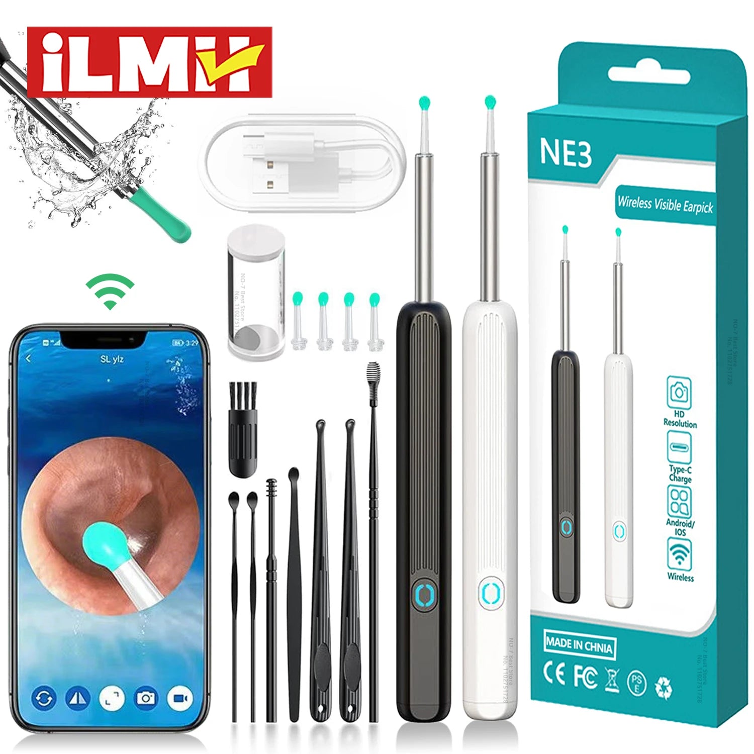 Smart Visual Ear Cleaner HD Ear Sticks Otoscope USB C
