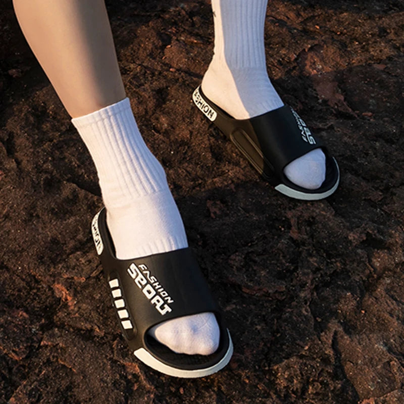 Big Size 40-45 Men Slippers Summer Flat Sole Home