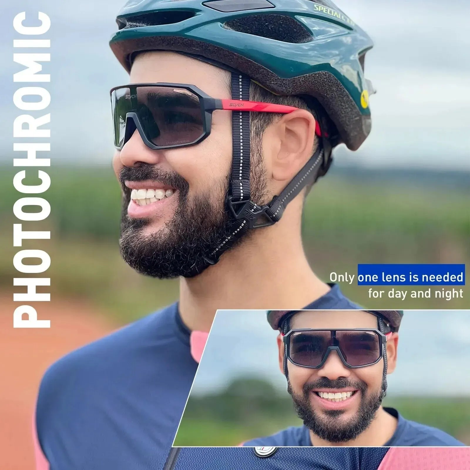 Cycling Glasses Photochromic Sunglasses Men Women