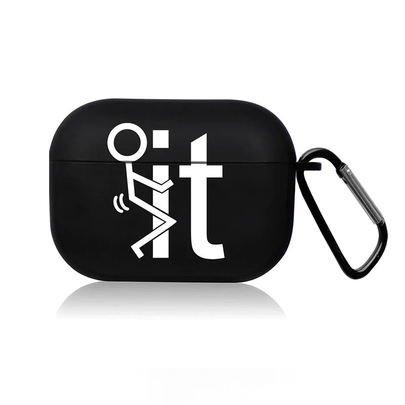 Creative Line Cute Black Earphone Case