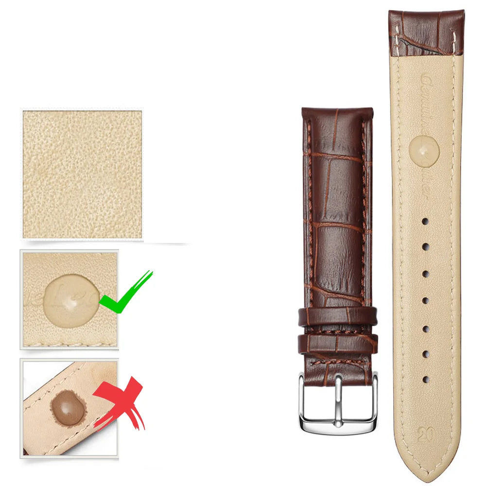 Universal Replacement Leather Watch Strap Leather Watchband