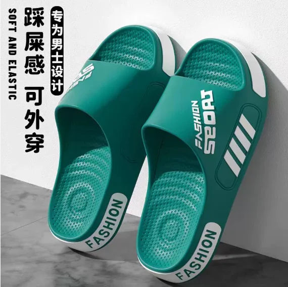 Big Size 40-45 Men Slippers Summer Flat Sole Home