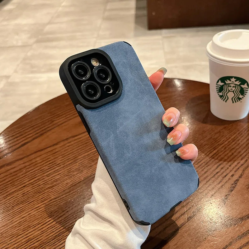 Fashion Matte Leather Silicone Case For iPhone 14 Plus