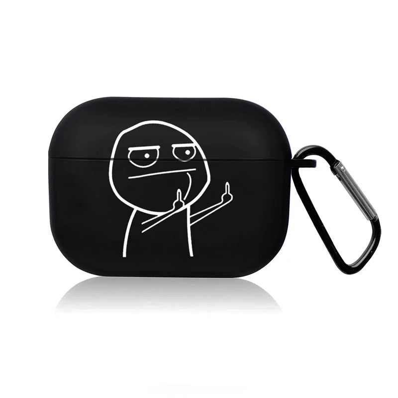 Creative Line Cute Black Earphone Case