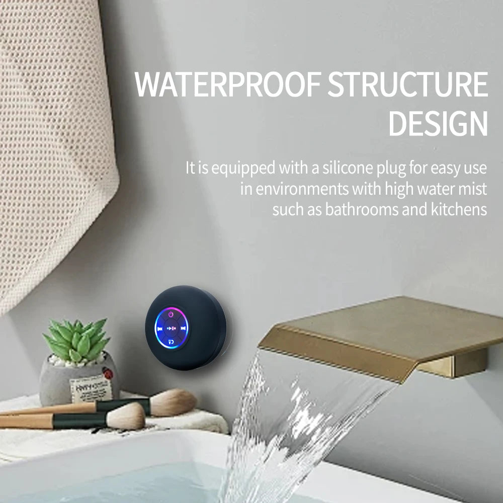 Portable Wireless Bluetooth Speaker LED Light IPX4