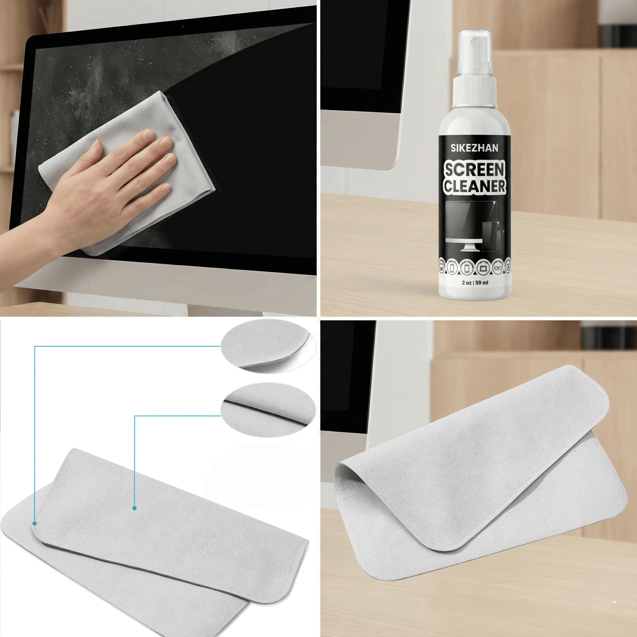 SIKEZHAN Screen Cleaner Kit with Polishing Cloth