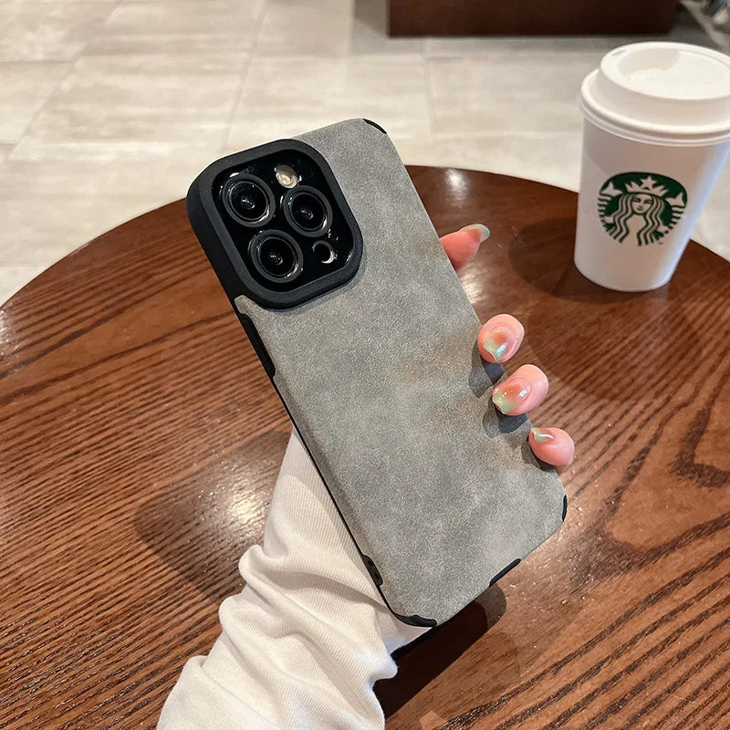 Fashion Matte Leather Silicone Case For iPhone 14 Plus