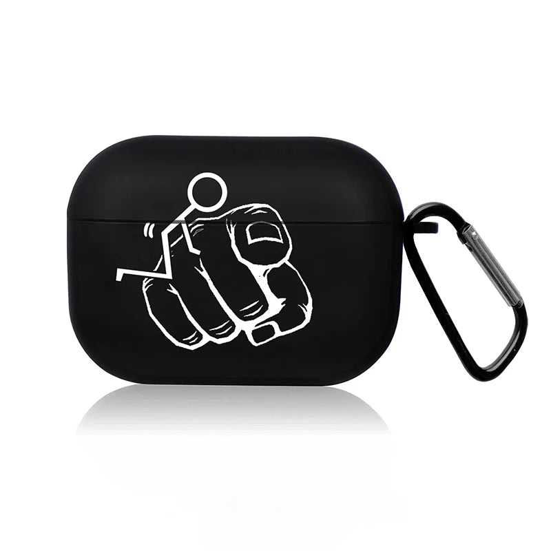 Creative Line Cute Black Earphone Case
