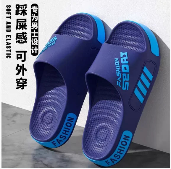 Big Size 40-45 Men Slippers Summer Flat Sole Home